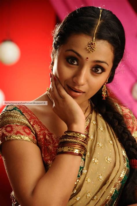 hot indian actress rare hq photos tamil actress trisha krishnan beautiful expressions in half