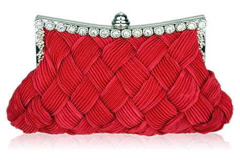 wholesale red crystal evening clutch bag