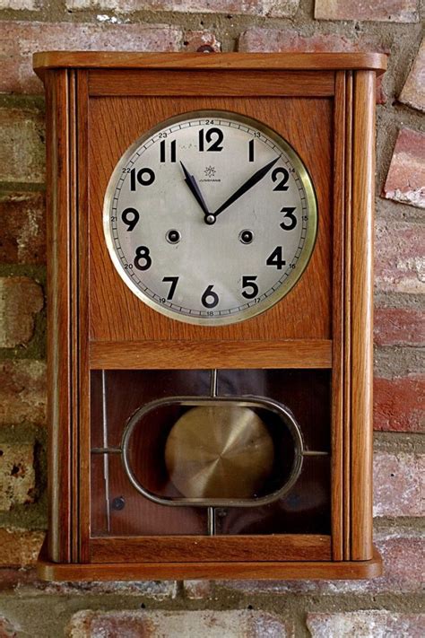 vintage junghans german oak case 8 day wall clock with chimes junghans