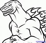 Godzilla Coloring Drawings Cool Pages Printable Easy Graffiti Kids Drawing Trace Tracing Cute Draw Clipart Comments Dogs Adults Library Funny sketch template