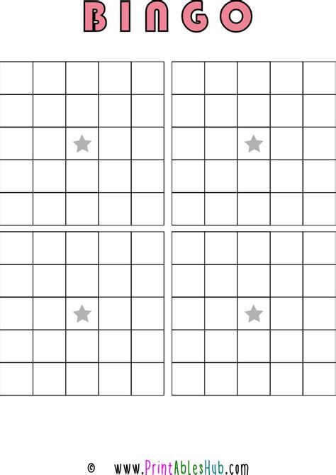 printable blank bingo cards template   xx