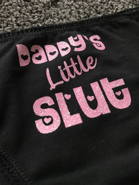daddy s little slut knickers sparkly pink panties daddy etsy uk