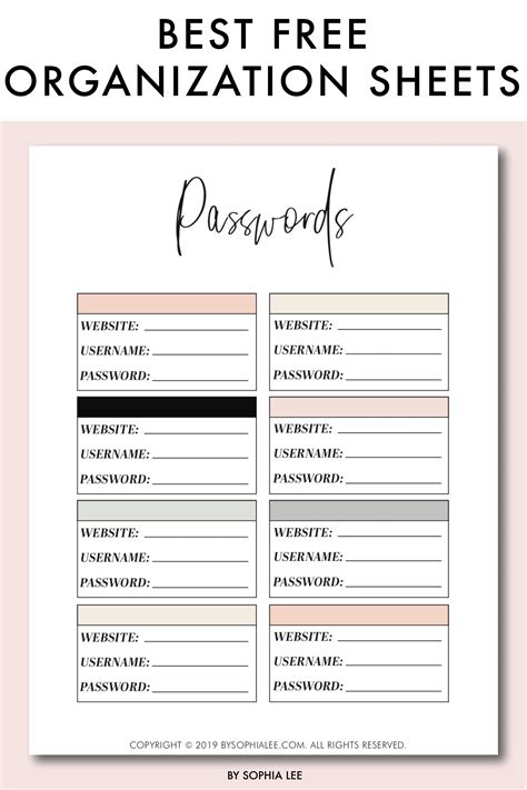 printables organization