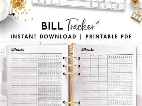 bill tracker printable  world  printables