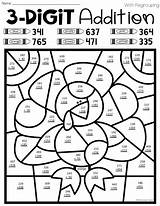 Addition Color Thanksgiving Number Digit Worksheets Coloring Math Worksheet Grade Regrouping Code Three Printable Numbers Differentiated Printables Teacherspayteachers Choose Board sketch template