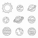 Pianeti Sistema Solare Foglio Vettoriale sketch template