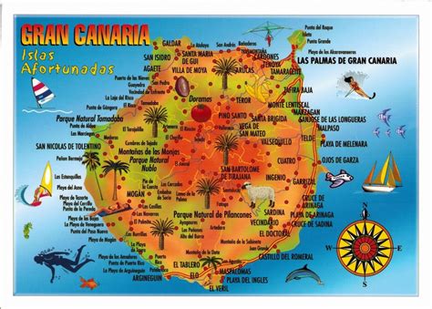 map cards hunting  spain gran canaria island