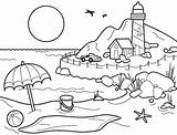 Coloring Beach Pages Sunset Landscapes Kids House Lighthouse Colouring Printable Color Sheets Landscape Ocean Adult Choose Board Family Getcolorings Divyajanani sketch template
