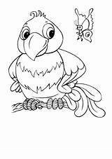 Parrot Coloring Pages Butterfly Bird Color Post Animals sketch template