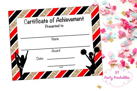 cheerleading certificate cheerleading award cheerleading