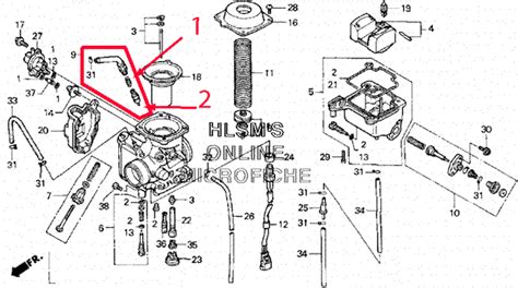 honda fourtrax  carburetor diagram