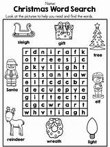 Christmas Word Search Kindergarten Activities Easy Puzzles Worksheets Words Kids Santa Label Worksheet Elf Vocabulary Xmas Packet Includes Also Reindeer sketch template