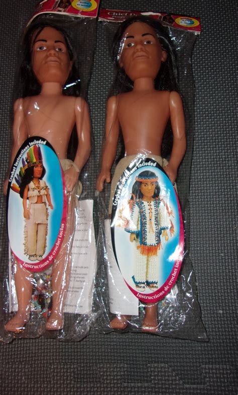 2 fibre craft 15 inch indian chief doll native american no 3211 nip