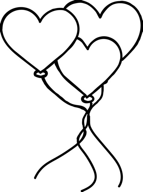 valentines day balloons coloring page wecoloringpagecom balloons