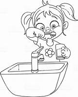Dibujo Lavarse Dientes Higiene Diaria Rutina Aseo Buscar Habitos sketch template