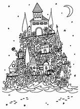 Village Coloring Pages Hill Architecture Adults Living Adult Colouring Printable Doodle Color Choose Board Kids Sheets sketch template