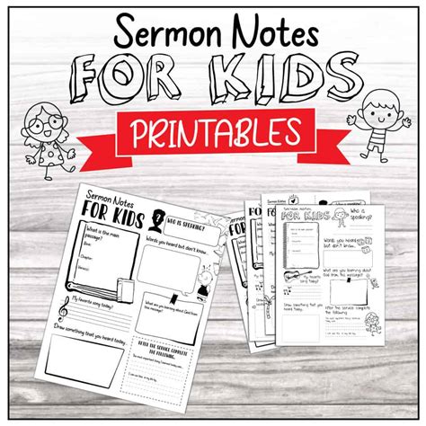 kids sermon notes printable  fervent mama