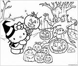 Hello Kitty Halloween Pages Coloring Color Online Print Kids sketch template