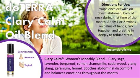 doterra clary calm oil blend uses