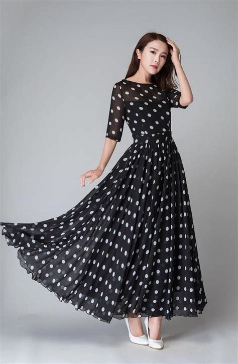 Polka Dot Dress Summer Dress Black And White Polka Dot