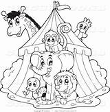 Circus Coloring Pages Animals Carnival Clipart Clip Printable Preschool Tent Animal Top Big Clown Sheets Cartoon Activities Color Kids Children sketch template
