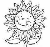 Girassol Desenho Sorrindo Flor Smiley Tudodesenhos Coloriages Bonito sketch template