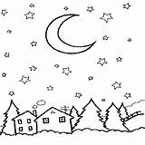 Coloring Sky Pages Night Time Starry Printable Color Getcolorings Getdrawings Designlooter Print sketch template