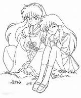 Inuyasha Pages Kagome sketch template