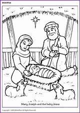 Jesus Joseph Mary Coloring Christmas Nativity Baby Kids Bible Pages Sunday Sheet Crafts Birth School Activities Preschool Colouring Sheets Printables sketch template