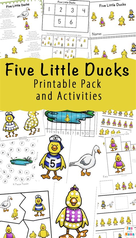 kids  love    ducks counting printable set