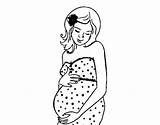 Embarazada Embarazadas Gravida Incinta Mujeres Colorare Madre Acolore Colored sketch template