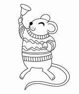 Cute Cartoon Mouse Coloring Illustration Vector Bell Style Book Pets sketch template