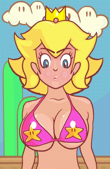 Xbooru Animated Bikini Top Blonde Hair Blue Eyes Breasts