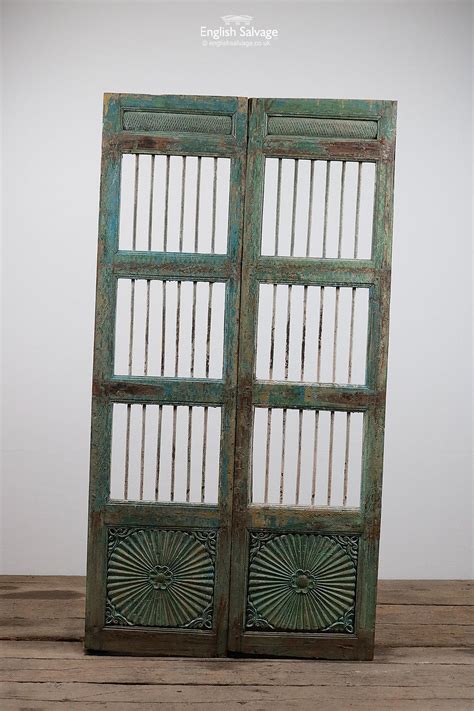 antique indian jali teak double door