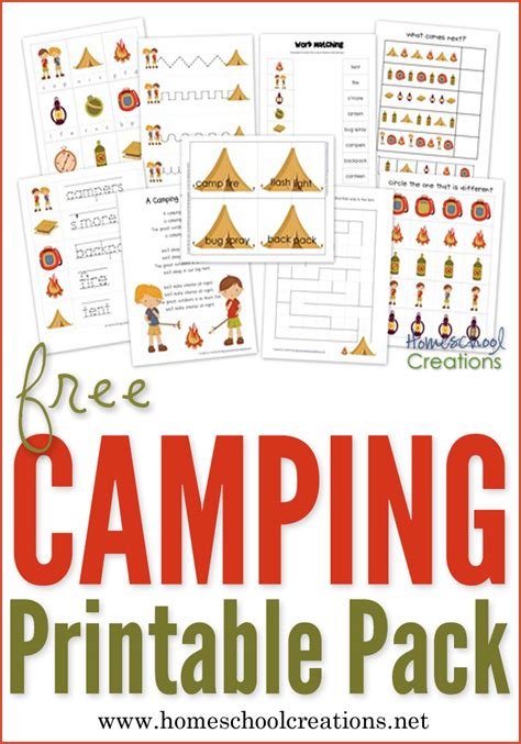 camping printables  preschool