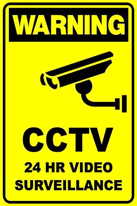 signs cctv security camera hr video surveillance sign