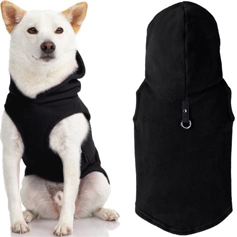 gooby dog hoodie fleece vest black large pull  dog jacket