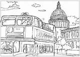 London Colouring Coloring Pages Seeing Sight Sightseeing Bus Printable Cathedral St Sights Paul Print Activityvillage Bridge Choose Board sketch template