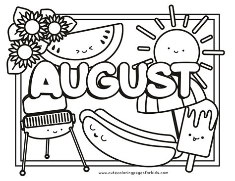 august coloring pages cute coloring pages  kids