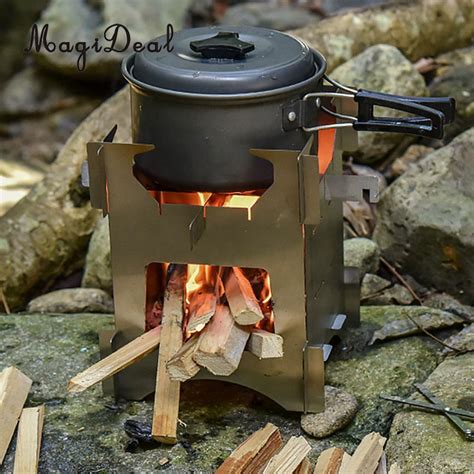 camping folding wood stove portable compact lightweight outdoor picnic