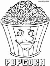 Popcorn Coloring Pages Print Drawing Getdrawings Food sketch template