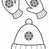 Winter Mittens Coloring Pages Hat Christmas Hats Sketchite Clothes sketch template