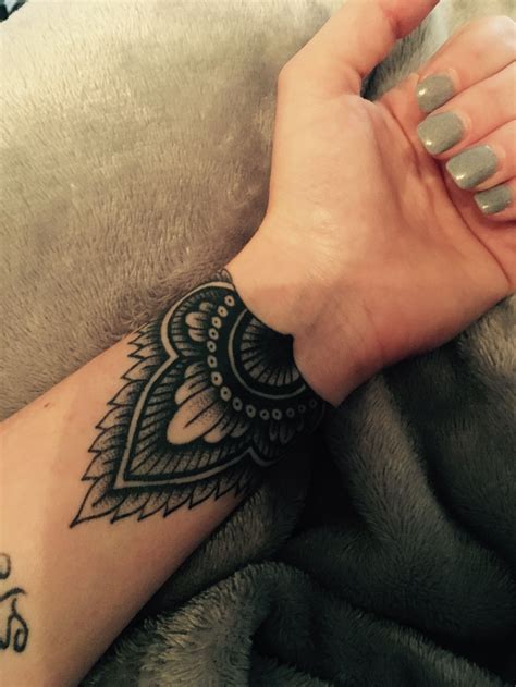Mandala Cuff Tattoo Wrist Tattoo Cover Up Cover Tattoo Mandala