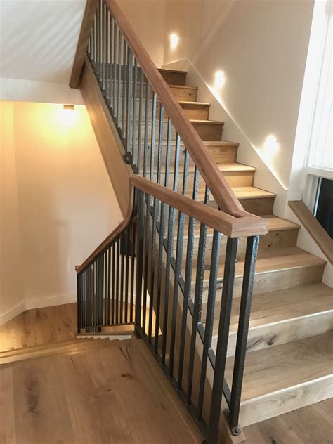 interior standard railing  newman iron works staircase remodel