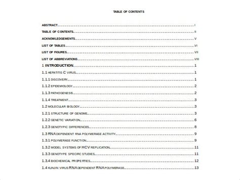 table  contents dissertation dissertation formatting guidelines