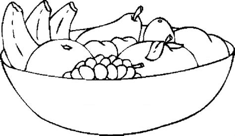 fruit bowl coloring page fruit coloring pages