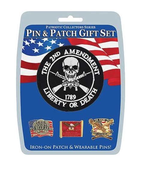 the second amendment liberty or death pin and patch t set