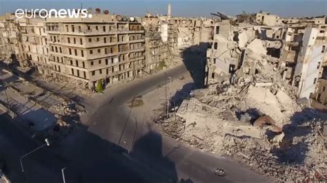 shocking drone footage shows aleppo destruction youtube