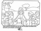 Jesus Coloring Disciples His Pages Appears Bible Resurrection Apostles Kids Ascension Sheets Luke 24 School Sunday Easter Good Activities Friends sketch template