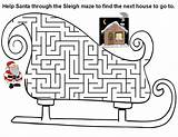 Christmas Maze Mazes Kids Children Coloring Pages Easy Bestcoloringpagesforkids Holiday Activities Santas Sleigh sketch template